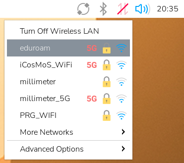 Select Eduroam on Raspberry Pi OS